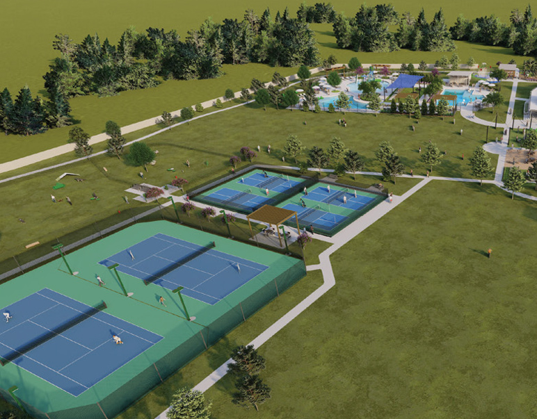 Pickleball and tennis courts