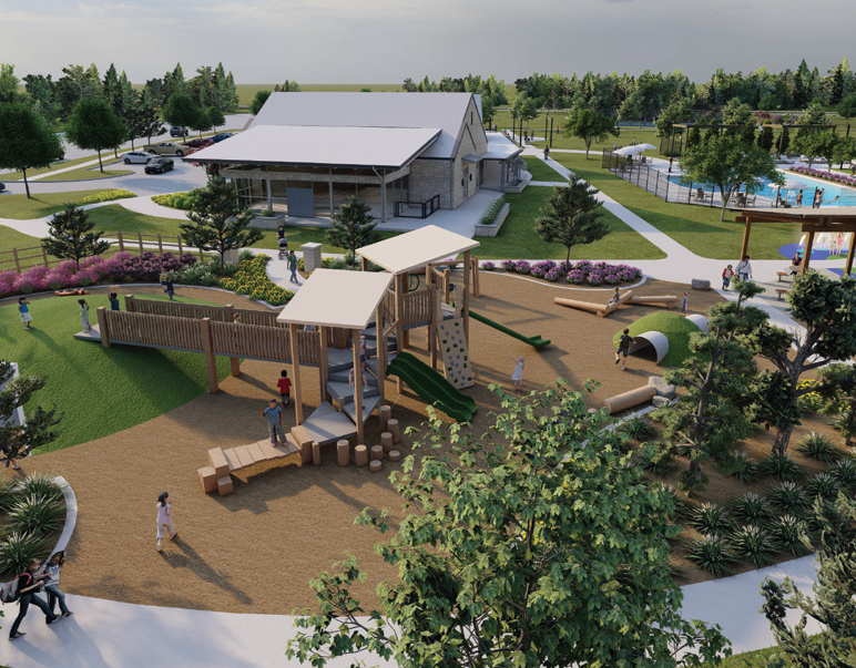 Playground and splash pad